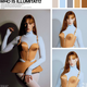 Bruening poses in a yellow corset in an image designed like a magazine spread. The top of the image reads: "Who is Illumitati?"
